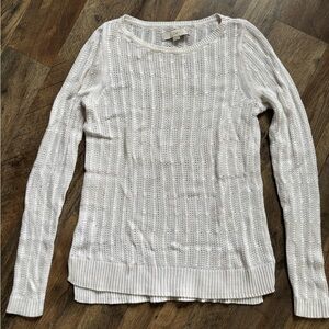LOFT Cream Cable Knit Sweater